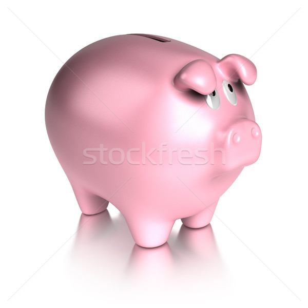 sad piggy bank looking at the top Stock photo © olivier_le_moal