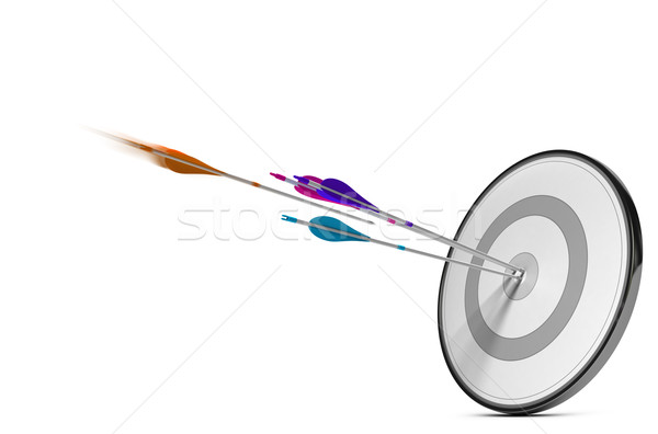 Dirigir comercialización objetivo flechas uno tres Foto stock © olivier_le_moal
