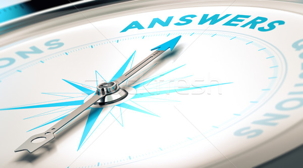 Pytania odpowiedzi faq kompas igły wskazując Zdjęcia stock © olivier_le_moal