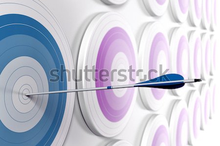 Blauw pijl centrum target grijs Stockfoto © olivier_le_moal