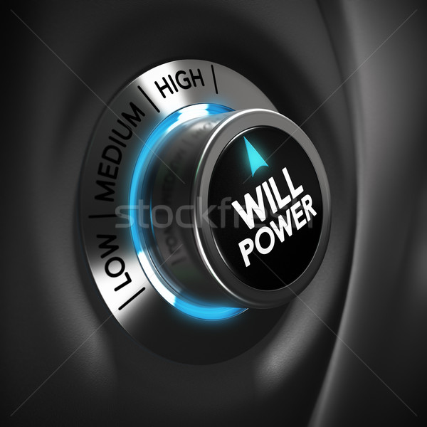功率 鈕 藍色 灰色 三維渲染 圖像 商業照片 © olivier_le_moal