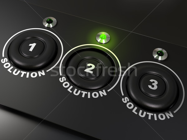 Dilemma drie oplossingen een keuze knoppen Stockfoto © olivier_le_moal