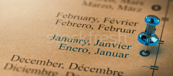 Business or Project Planning Timeline. focus on January Stock photo © olivier_le_moal