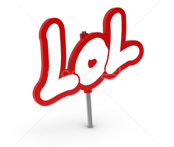 Râde lol roşu etichetă alb Imagine de stoc © olivier_le_moal