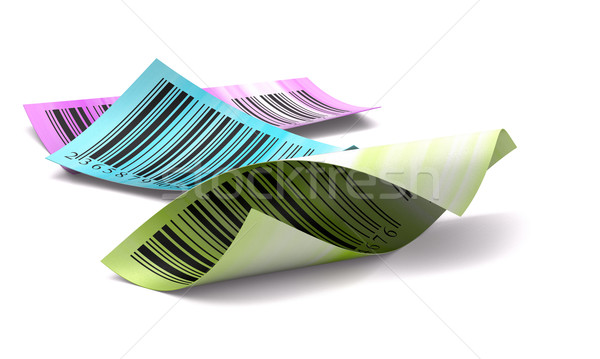 Stock photo: multicolored barcodes sticker label over white background