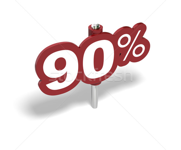 Stockfoto: Percentage · teken · procent · Rood · witte · label