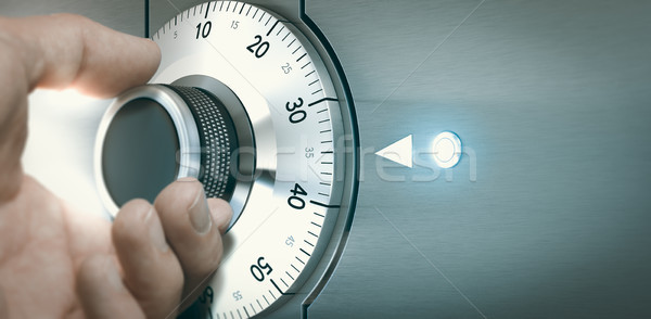 Locking or Unlocking a Safe Deposit Box Stock photo © olivier_le_moal