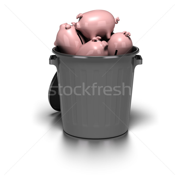 Geld viele Schweinchen Banken innerhalb grau Stock foto © olivier_le_moal
