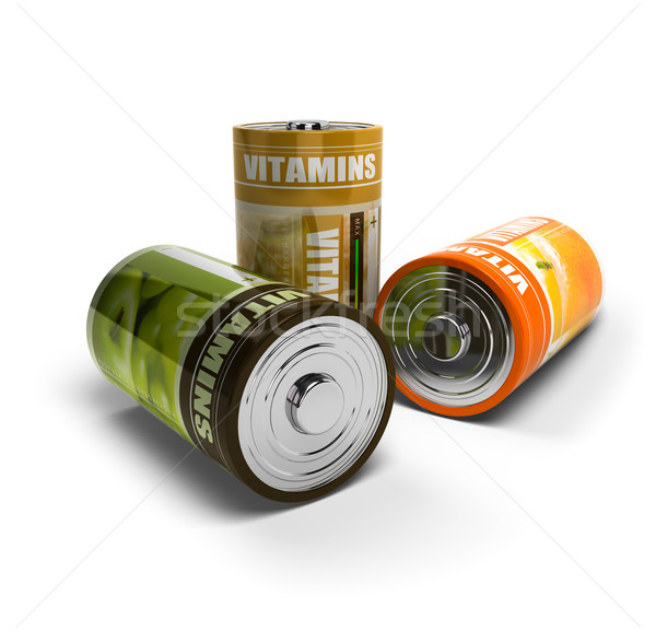 well-beeing - vitamins and energy isolated over white Stock photo © olivier_le_moal