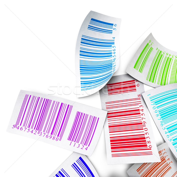 multicolored bar codes top view over white Stock photo © olivier_le_moal