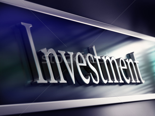 Foto stock: Investimento · palavra · banco · fachada · investimentos