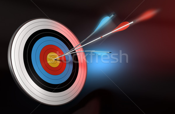 Wettbewerbsfähig Rand ein blau arrow rot Stock foto © olivier_le_moal