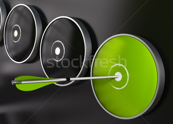 Effectiveness - green target and arrow Stock photo © olivier_le_moal