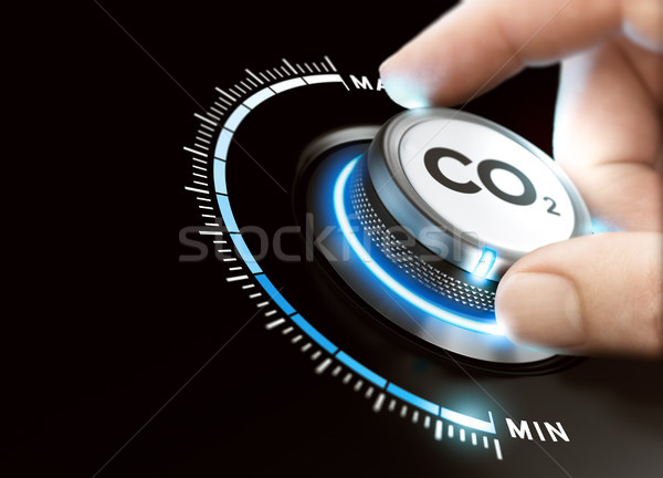 Kohlenstoff Fußabdruck Entfernung Mann Knopf Reduzierung Stock foto © olivier_le_moal