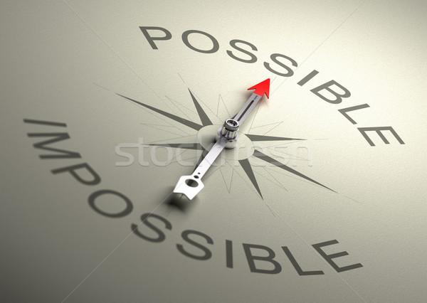 Möglich vs unmöglich Nadel Kompass Hinweis Stock foto © olivier_le_moal