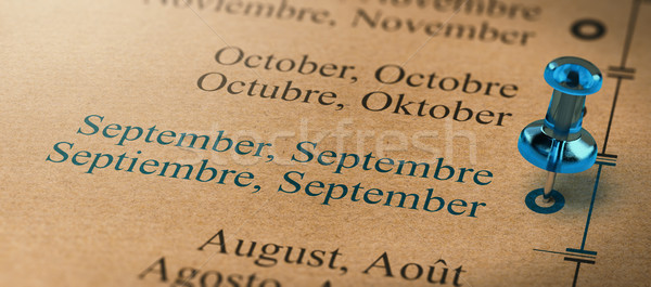 Stock photo: Focus on September, Months of the Year Calendar