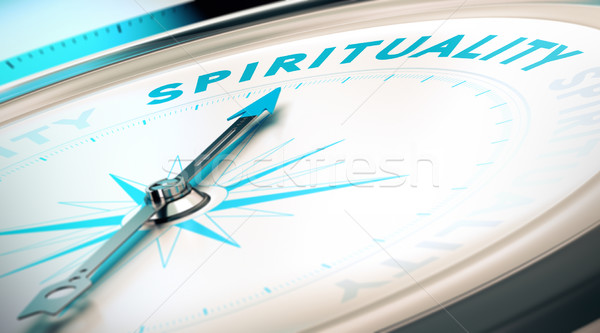 Foto stock: Manera · espiritualidad · brújula · aguja · senalando · palabra