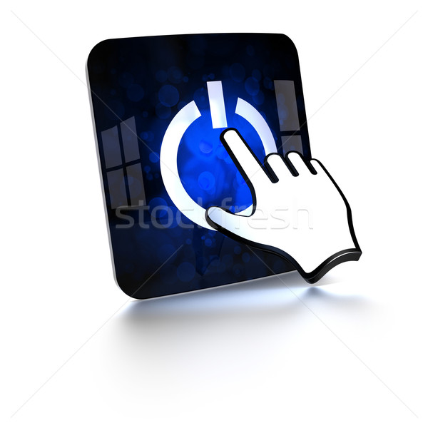 Stock photo: modern 3d touchscreen with computer hand