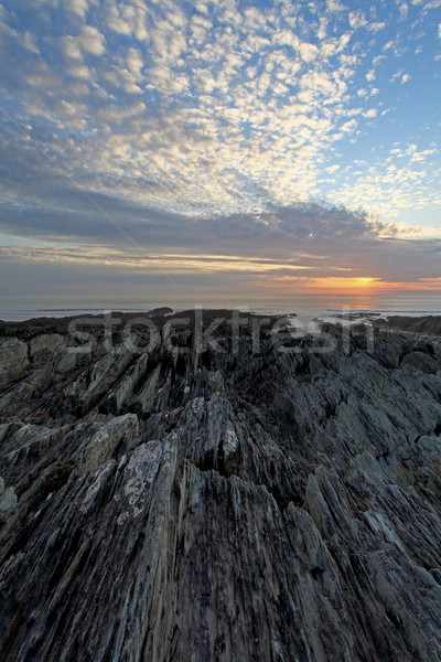 Coucher du soleil nord côte plage ouest [[stock_photo]] © ollietaylorphotograp