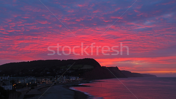 Coucher du soleil marin plage ciel soleil nature [[stock_photo]] © ollietaylorphotograp