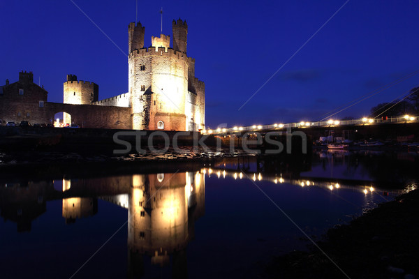 Château crépuscule nord pays de galles mer beauté [[stock_photo]] © ollietaylorphotograp