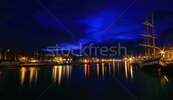 Port coucher du soleil Angleterre ciel paysage mer [[stock_photo]] © ollietaylorphotograp