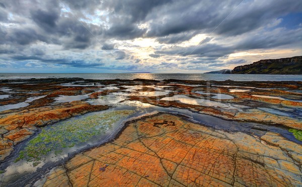 Lumière du soleil sud britannique côte ligne plage [[stock_photo]] © ollietaylorphotograp