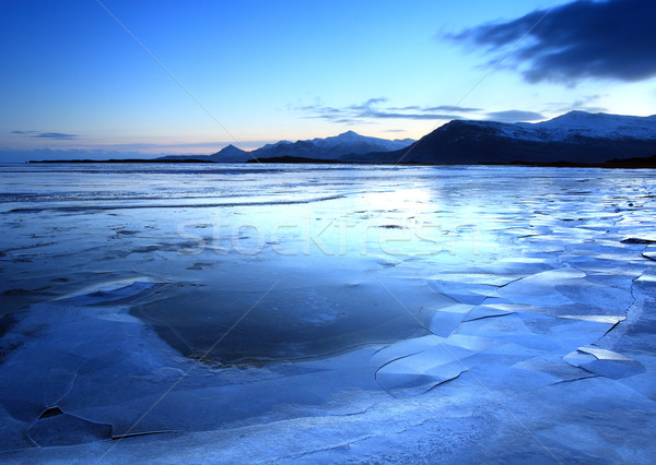 Ice Land mountains and frozen lakes Stock photo © ollietaylorphotograp