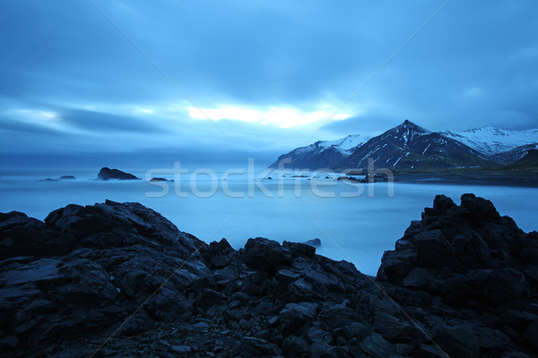 Stormy mare meridionale Islanda crepuscolo artico Foto d'archivio © ollietaylorphotograp