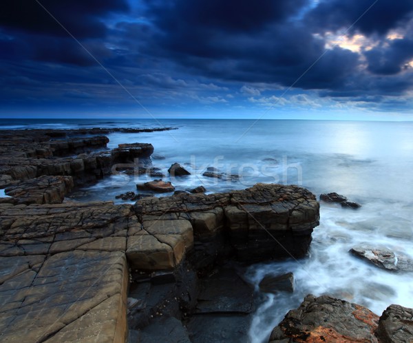 солнечный свет южный британский побережье линия пляж Сток-фото © ollietaylorphotograp