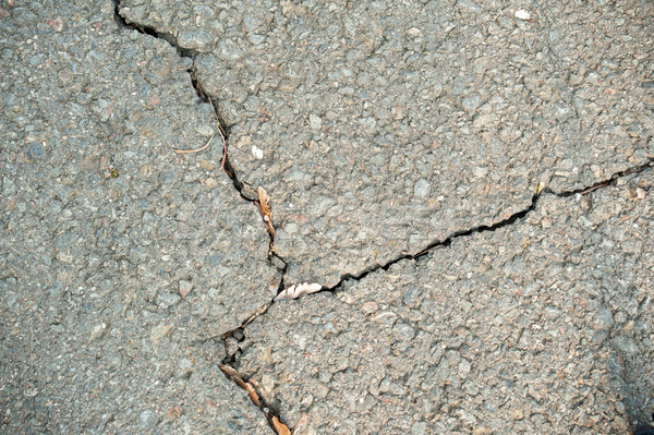 ストックフォト: 歩道 · 亀裂 · 古い · アスファルト · 舗装 · 霜