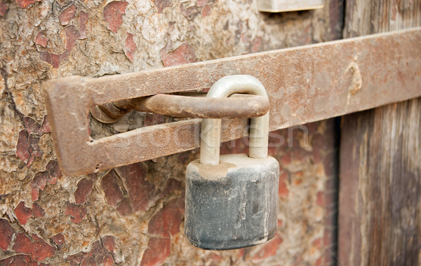 Vieux porte lock texture sécurité rétro Photo stock © ondrej83