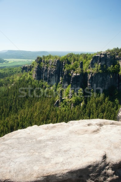 Grès roches ciel bleu tchèque Suisse nature [[stock_photo]] © ondrej83