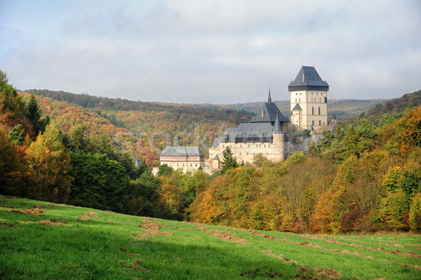 [[stock_photo]]: Château · belle · automne · paysage · soleil