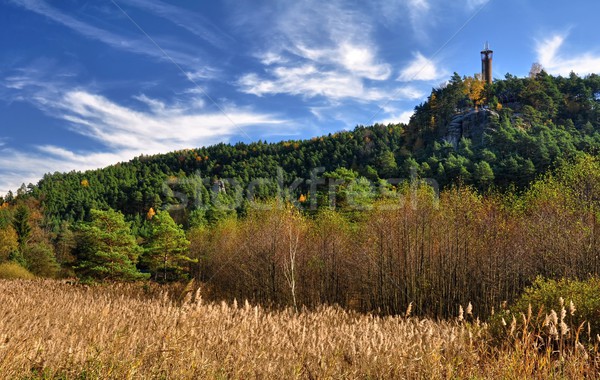 Tour automne paysage belle tchèque ciel bleu [[stock_photo]] © ondrej83