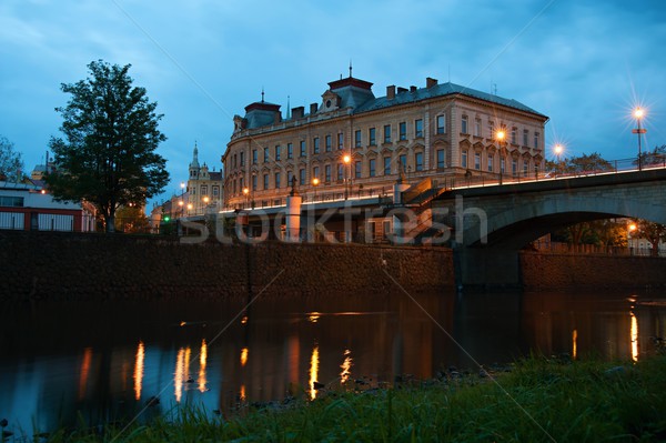 Nuit ville rivière pont Photo stock © ondrej83