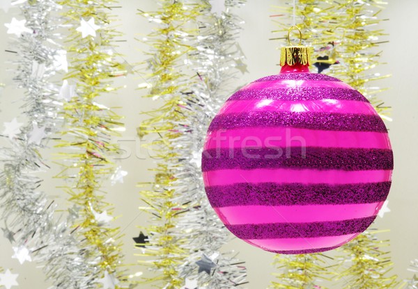 Zdjęcia stock: Christmas · dekoracje · piękna · fioletowy · ozdoba · złota