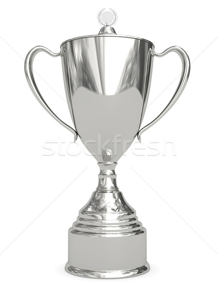Silver trophy cup on white Stock photo © oneo