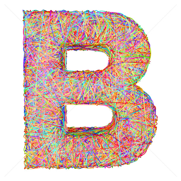 Alphabet symbol letter B composed of colorful striplines Stock photo © oneo