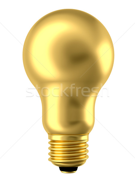 Dourado lâmpada isolado branco alto Foto stock © oneo