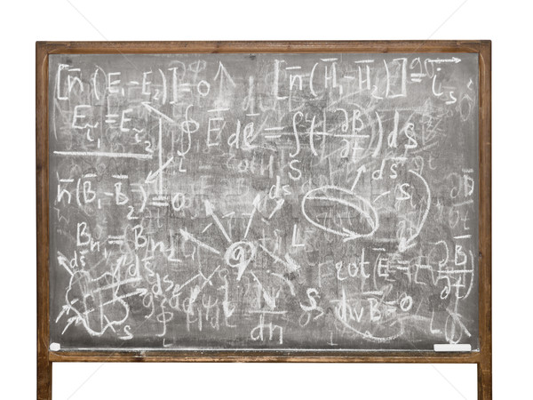 Equations on the old style blackboard Stock photo © oneo