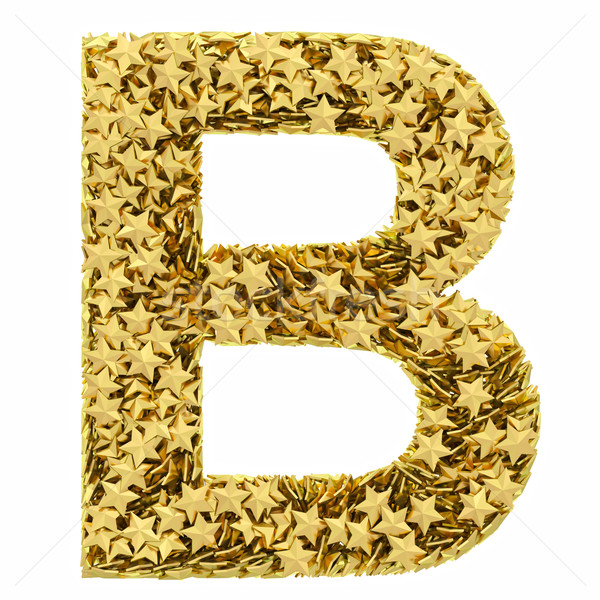 Letter B composed of golden stars isolated on white Stock photo © oneo