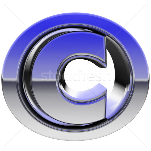 Chrome copyright sign with color gradient reflections isolated on white Stock photo © oneo