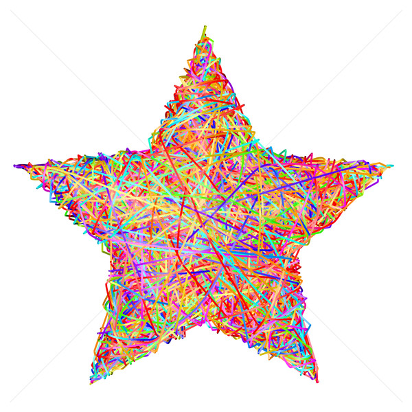 Star sign composed of colorful striplines isolated on white Stock photo © oneo
