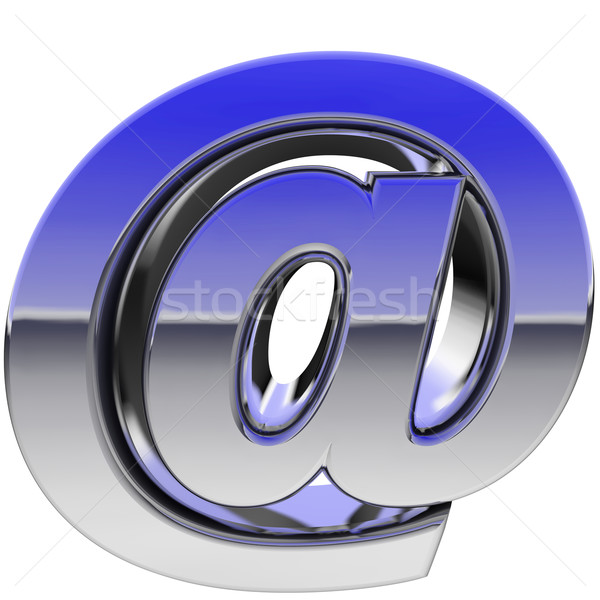 Chrome commercial at or email sign with color gradient reflections isolated on white Stock photo © oneo