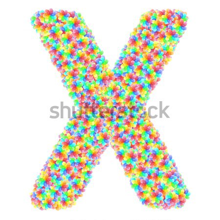 Alphabet symbol letter X composed of colorful striplines Stock photo © oneo