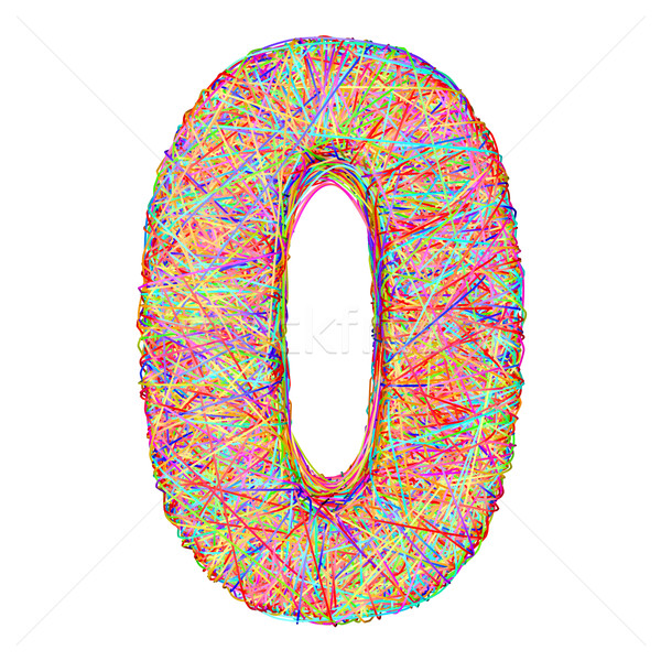 Number 0 composed of colorful striplines isolated on white Stock photo © oneo