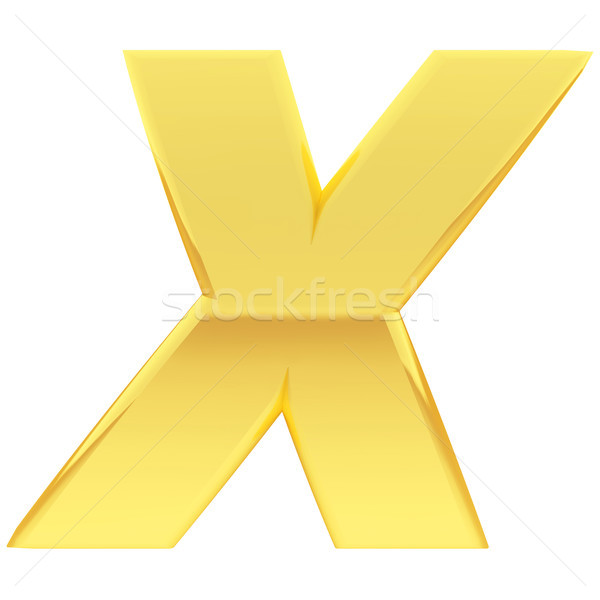 Gold alphabet symbol letter X with gradient reflections isolated on white Stock photo © oneo
