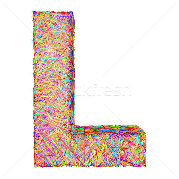 Alphabet symbol letter L composed of colorful striplines Stock photo © oneo