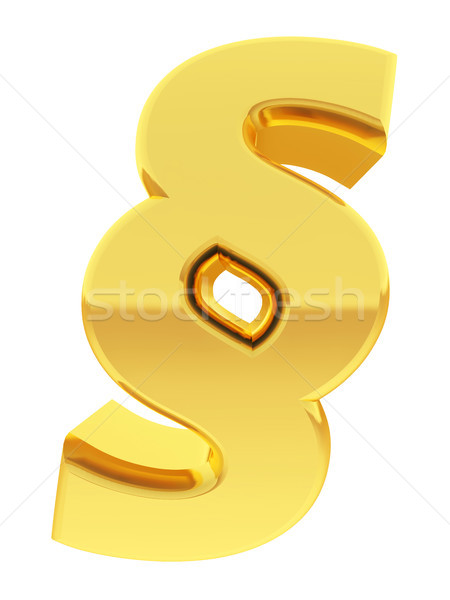 Gold section sign with gradient reflections isolated on white Stock photo © oneo